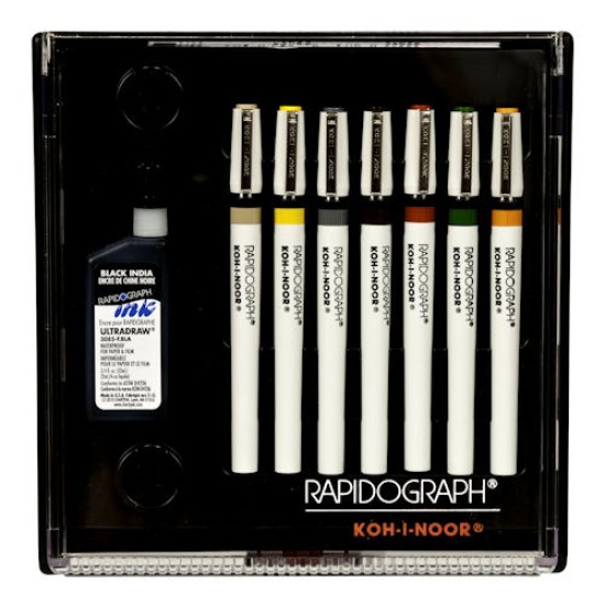 Kohinoor Rapidograph SS Technical Pen Set of 7 (Sizes 000 to 4)