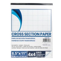 Cross Section Pad 20 lb. 4X4 Grid 50 sheet 8.5