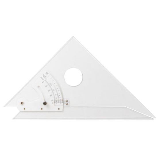 Adjustable Acrylic Triangle Professional, Clear w/ Inking Edge 12