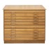10 Drawer Oak Flat File with Top and Base