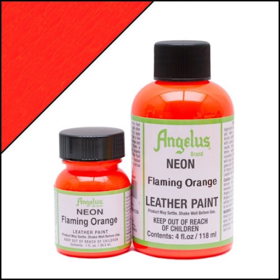 Angelus Neon Leather Paint 1 oz. Flaming Orange