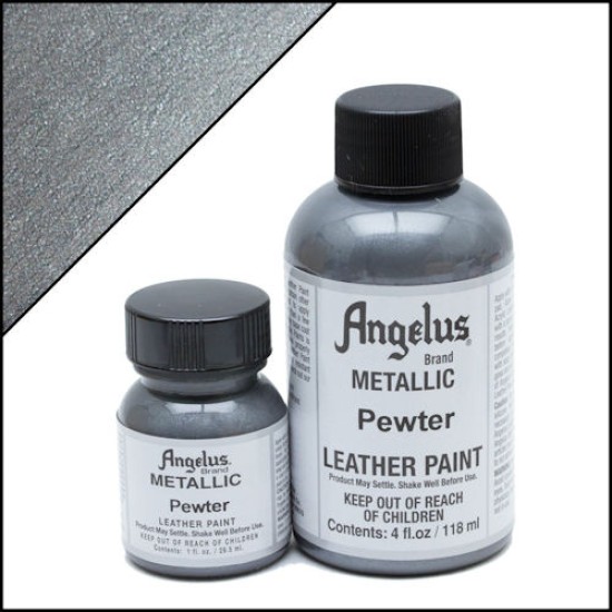 Angelus Metallic Leather Paint 1 oz. Pewter
