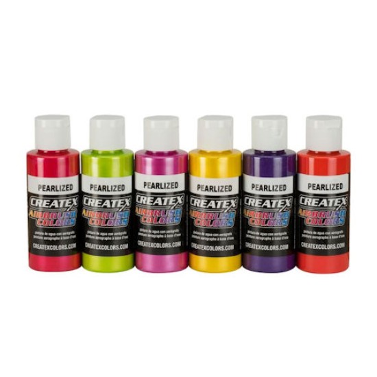 Createx Airbrush Colors Pearl Sample Set of 6  2 oz.