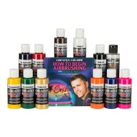 Createx Airbrush Colors 12 Color Set w/ DVD, 2 oz.