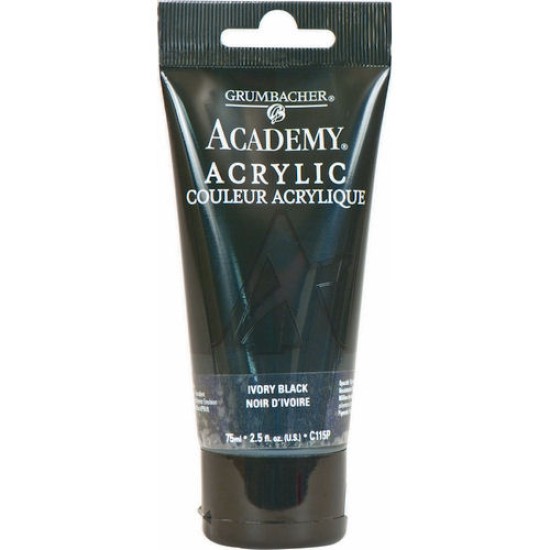 Academy Acrylic 75 ml. Ivory Black