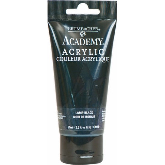 Academy Acrylic 75 ml. Lamp Black
