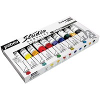 Disc Pebeo Studio Acrylic Set of 10 tubes 20 ml. with Brush