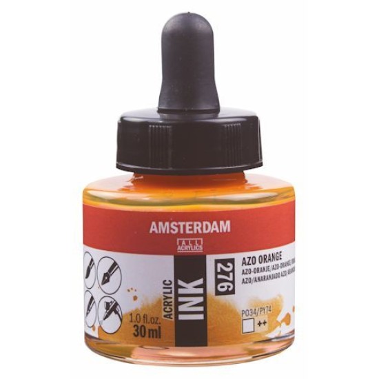 Amsterdam Acrylic Ink 30 ml. Azo Orange