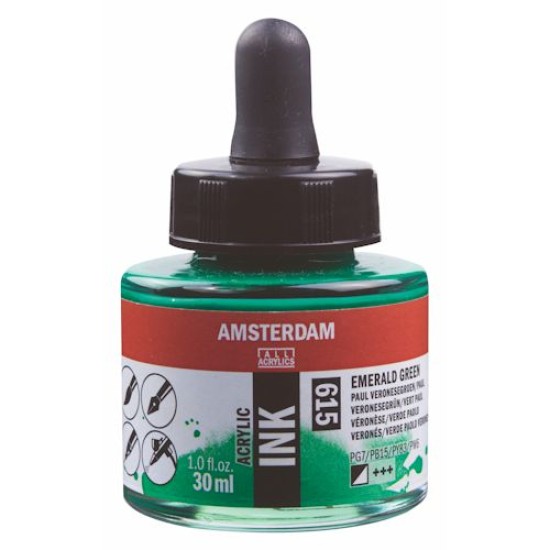 Amsterdam Acrylic Ink 30 ml. Emerald Green