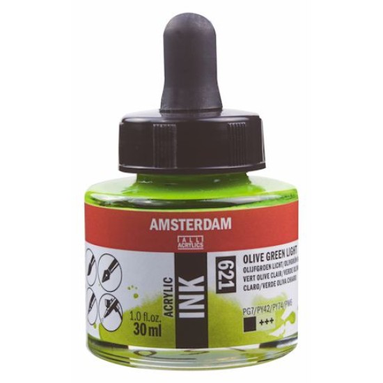 Amsterdam Acrylic Ink 30 ml. Olive Green Lt.