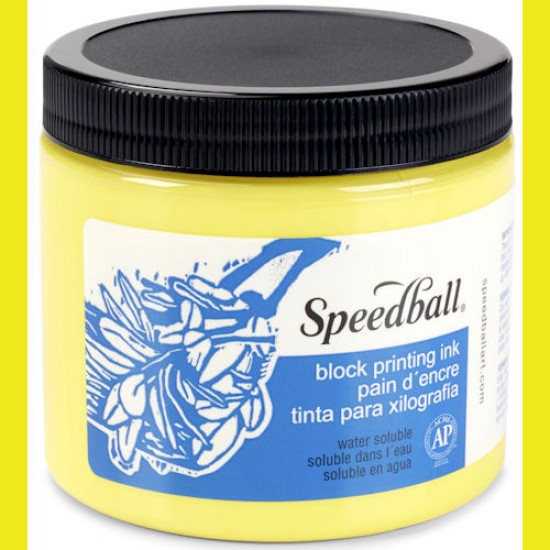 Speedball Water Soluble Block Ink 16 oz Yellow