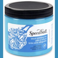 Speedball Water Soluble Block Ink 16 oz Turquoise