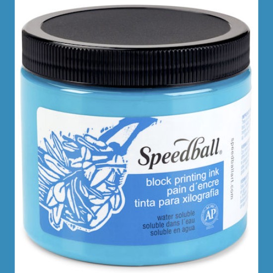 Speedball Water Soluble Block Ink 16 oz Turquoise
