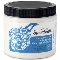 Speedball Water Soluble Block Ink 16 oz Platinum White