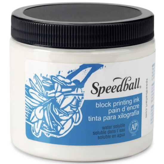 Speedball Water Soluble Block Ink 16 oz Platinum White