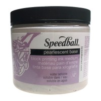 Speedball Water Soluble Block Printing Ink Medium Pearlescent Base 16 oz