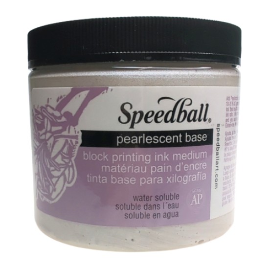 Speedball Water Soluble Block Printing Ink Medium Pearlescent Base 16 oz