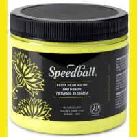 Disc Speedball Water Soluble Block Ink 16 oz Fluorescent Yellow