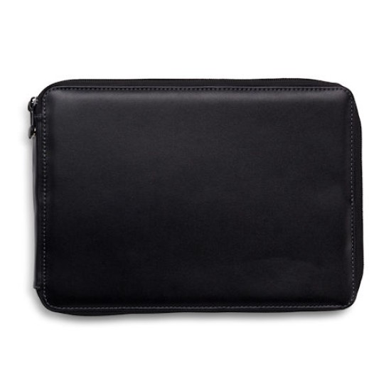 Global Leather Pencil Case Holds 120 Pencils Black
