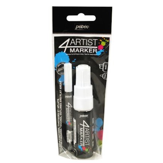 4Art Marker Set Duo 2+8 mm. White