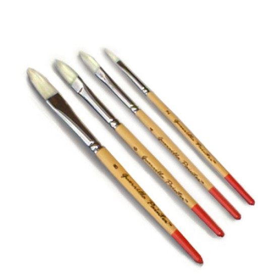 Guerrilla Painter Short Handled Flat Bristle Brush 4 pc Set