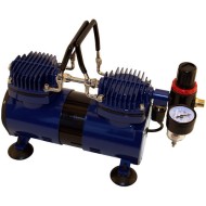 Paasche Dual Head 1/4 H.P. Compressor w/ Auto Shutoff & Regulator