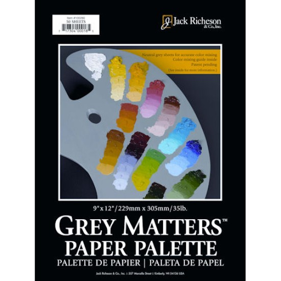 Jack Richeson Disposable Grey Matters Palette 9