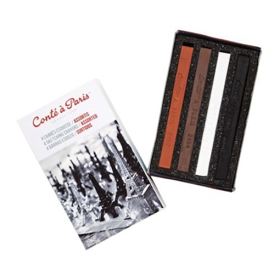 Conte Carres Assorted 4 Sketching Crayons