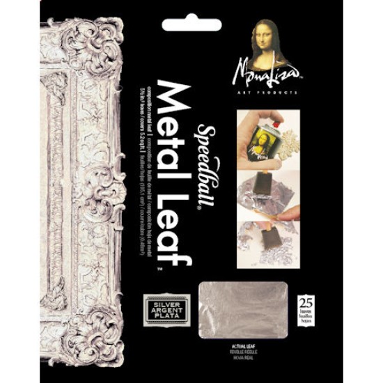 Mona Lisa Imitation Silver Leaf Pkg (25 sheets) 5