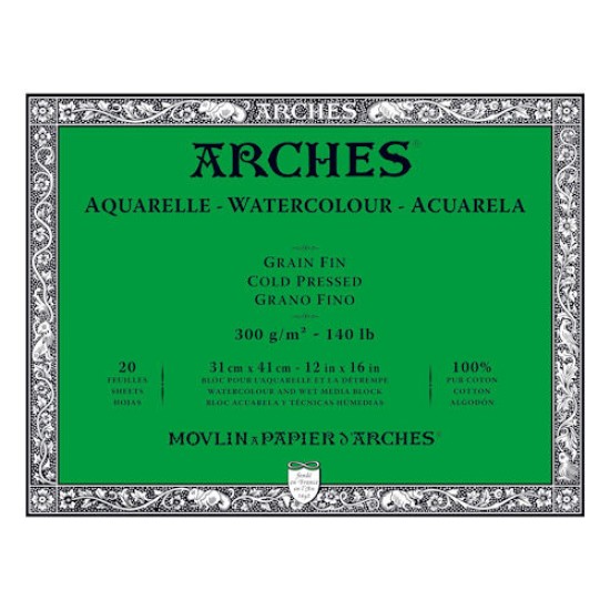 Arches Watercolour Block 140 lb Cold Press 12