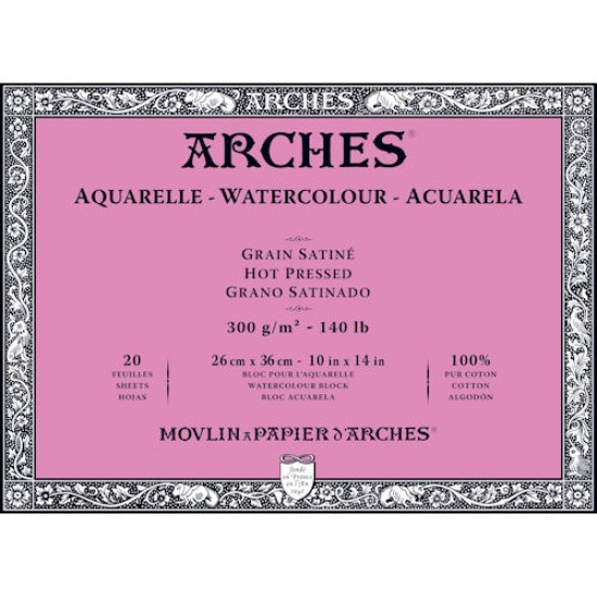 Arches Watercolour Block 140 lb Hot Press 10