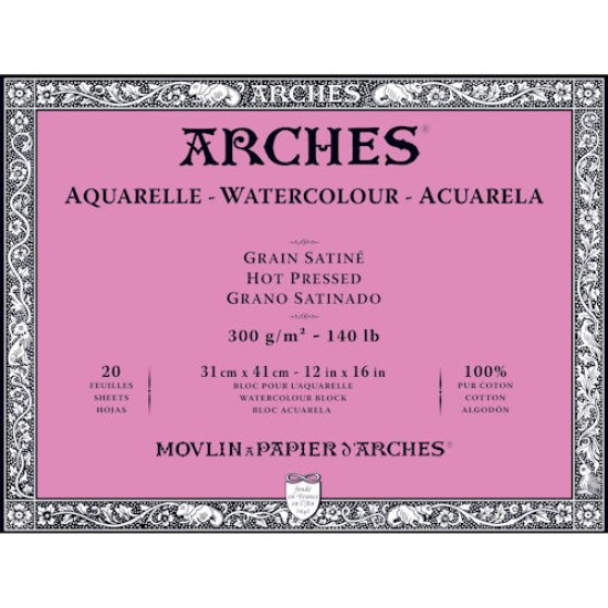 Arches Watercolour Block 140 lb Hot Press 12