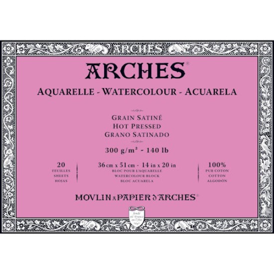 Arches Watercolour Block 140 lb Hot Press 14