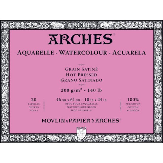 Arches Watercolour Block 140 lb Hot Press 18