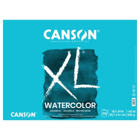 Canson XL Series: Watercolor 30 Sheet Pad 140lb/300gsm 18