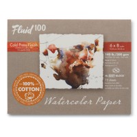 Fluid 100 Watercolour Block 140 lb. 100% Cotton Cold Press 6