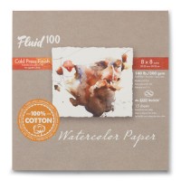Fluid 100 Watercolour Block 140 lb. 100% Cotton Cold Press 8
