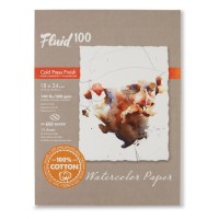 Fluid 100 Watercolour Block 140 lb. 100% Cotton Cold Press 18