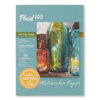 Fluid 100 Watercolour Block 140 lb. 100% Cotton Hot Press 12