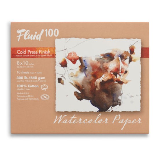 Fluid 100 Watercolour Pochettes 300 lb. 100% Cotton Cold Press 8