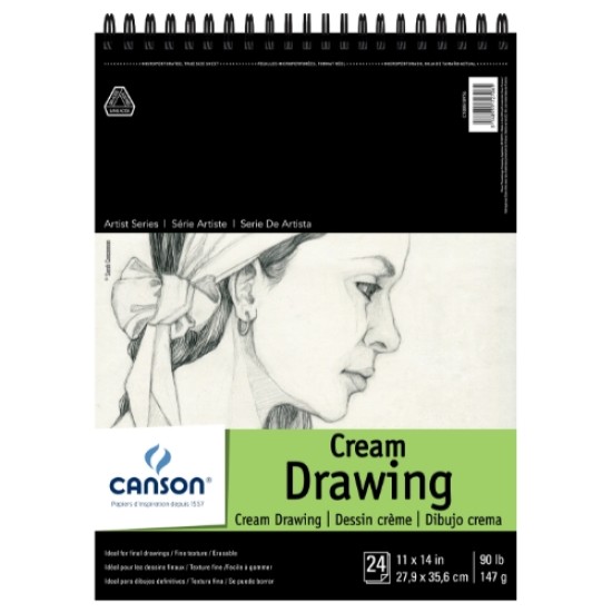 Canson Cream Drawing Pad Wire Bound 24 sheet 11