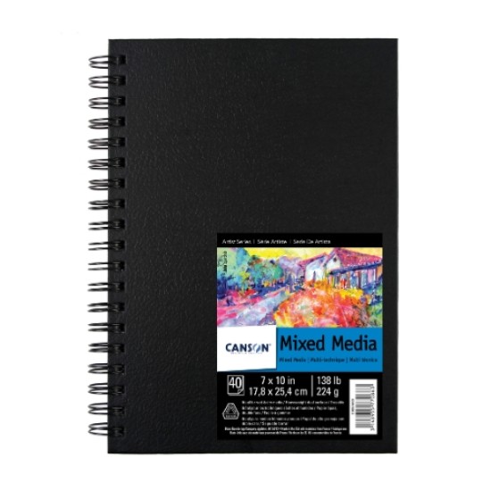 Canson Artist Series Mix Media Hadrcover Wire Bound Book 40/sh 7