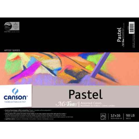 Canson Mi-Teintes Pads Pastel Paper Assorted Colors 12
