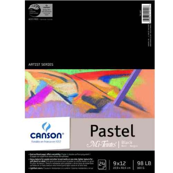 Canson Mi-Teintes Pads Pastel Paper Black Colors 9